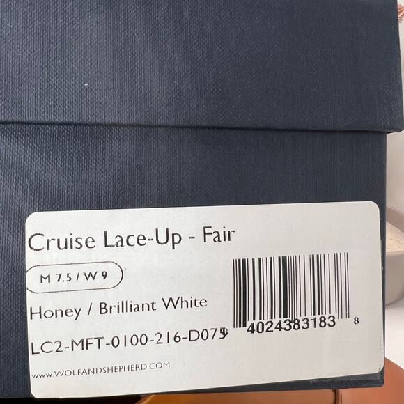 Wolf & Shepherd Shoes Cruise Lace-Up Fair Sneaker Honey Men 7.5/Women 9 NWD - Picture 10 of 10